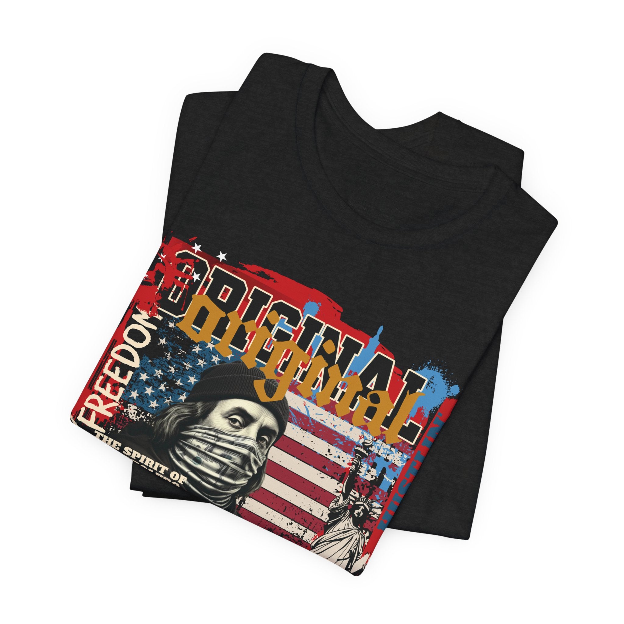 MASKED FREEDOM TEE — EVERY HUSTLER’S ORIGIN  United States of Hustlers – Original Hustler Tee