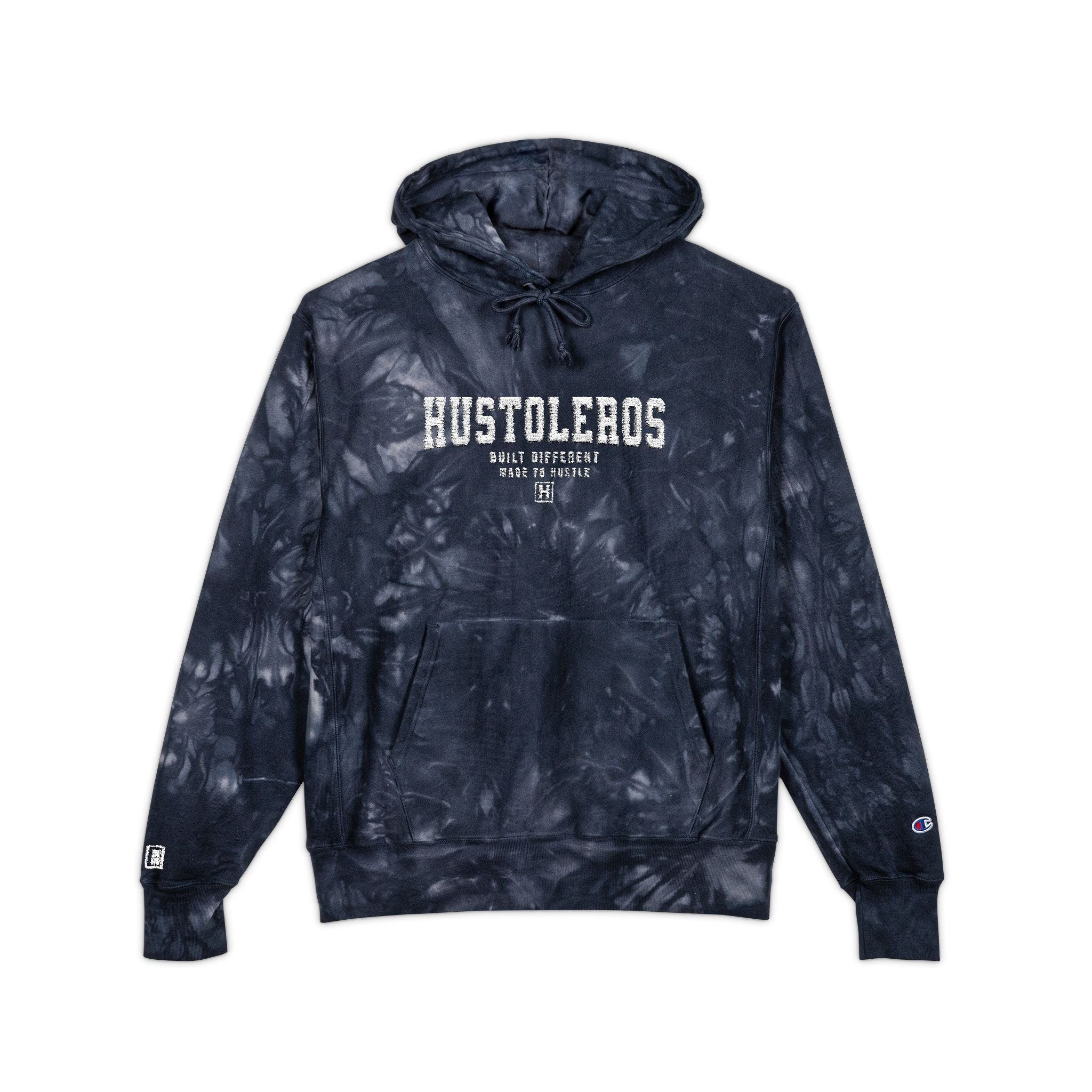 Hustoleros "Built Different" Champion® Tie-Dye Hoodie
