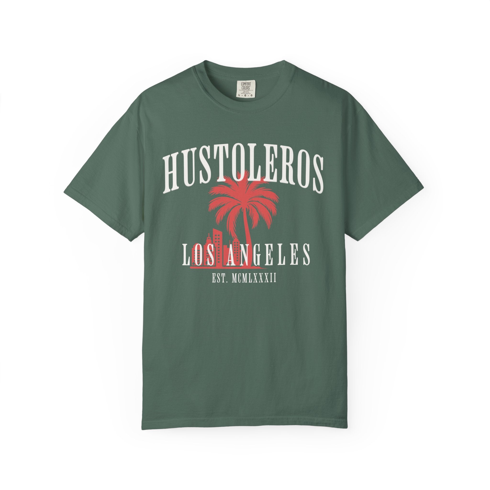 Hustoleros Los Angeles T-Shirt — Vintage Palm Graphic Tee (Est. MCMLXXXII)