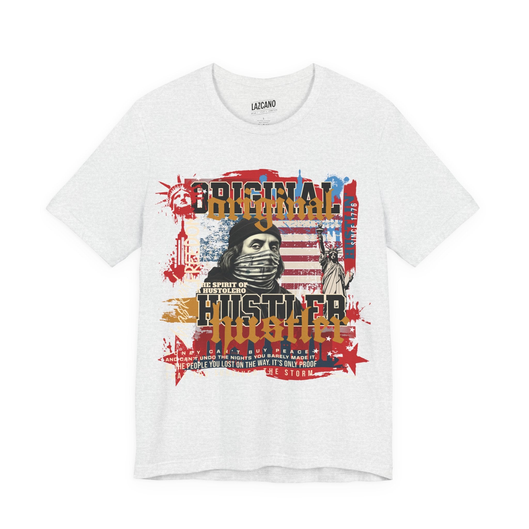 MASKED FREEDOM TEE — EVERY HUSTLER’S ORIGIN  United States of Hustlers – Original Hustler Tee