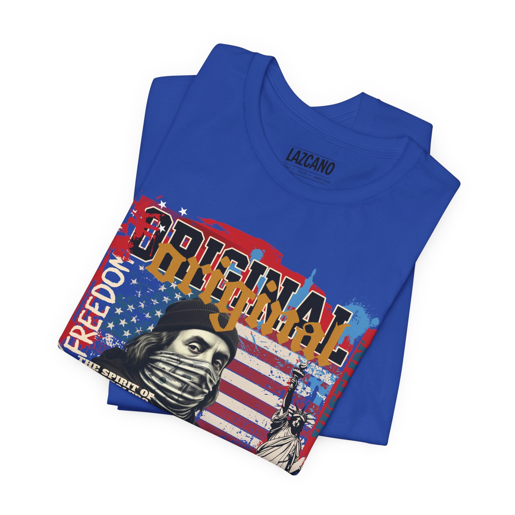 MASKED FREEDOM TEE — EVERY HUSTLER’S ORIGIN  United States of Hustlers – Original Hustler Tee