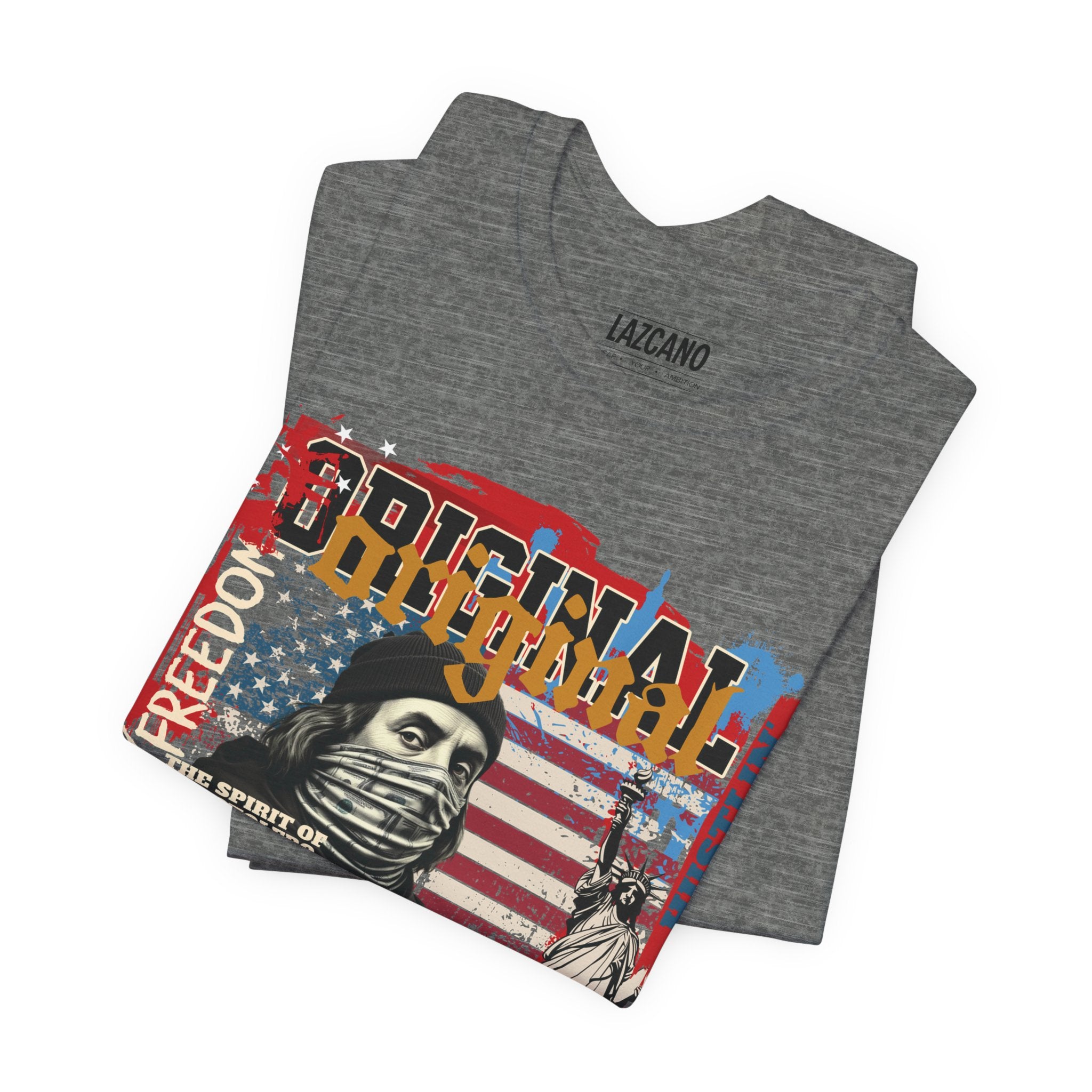 MASKED FREEDOM TEE — EVERY HUSTLER’S ORIGIN  United States of Hustlers – Original Hustler Tee
