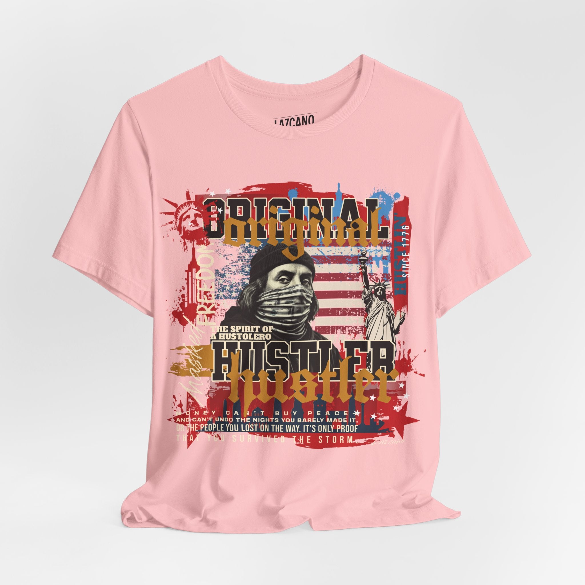 MASKED FREEDOM TEE — EVERY HUSTLER’S ORIGIN  United States of Hustlers – Original Hustler Tee