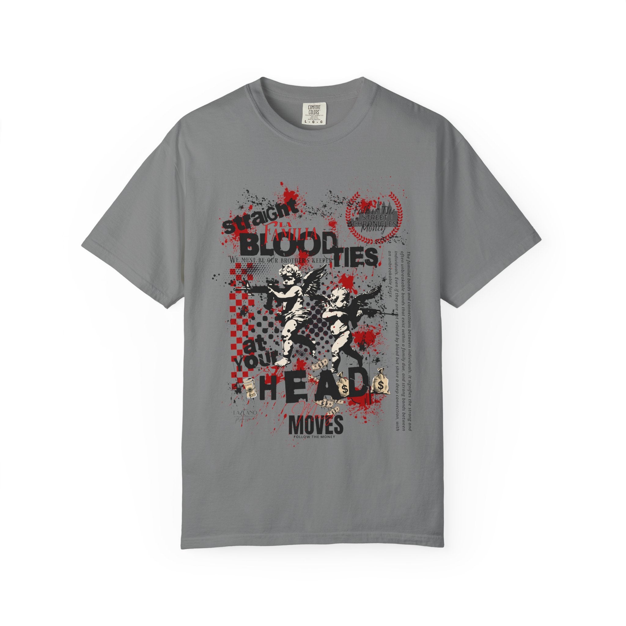 Graphic T-Shirt — 'Blood Ties But Our Head Moves' Punk Grunge Tee