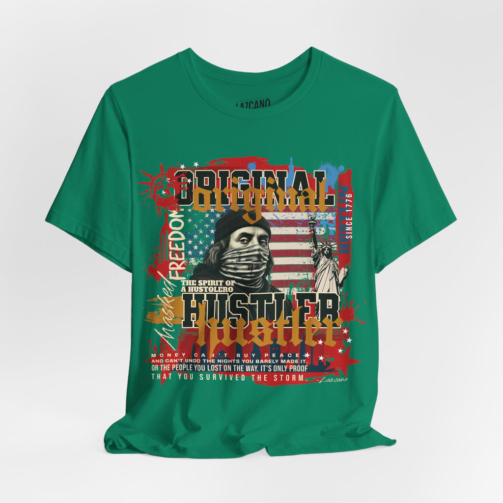 MASKED FREEDOM TEE — EVERY HUSTLER’S ORIGIN  United States of Hustlers – Original Hustler Tee