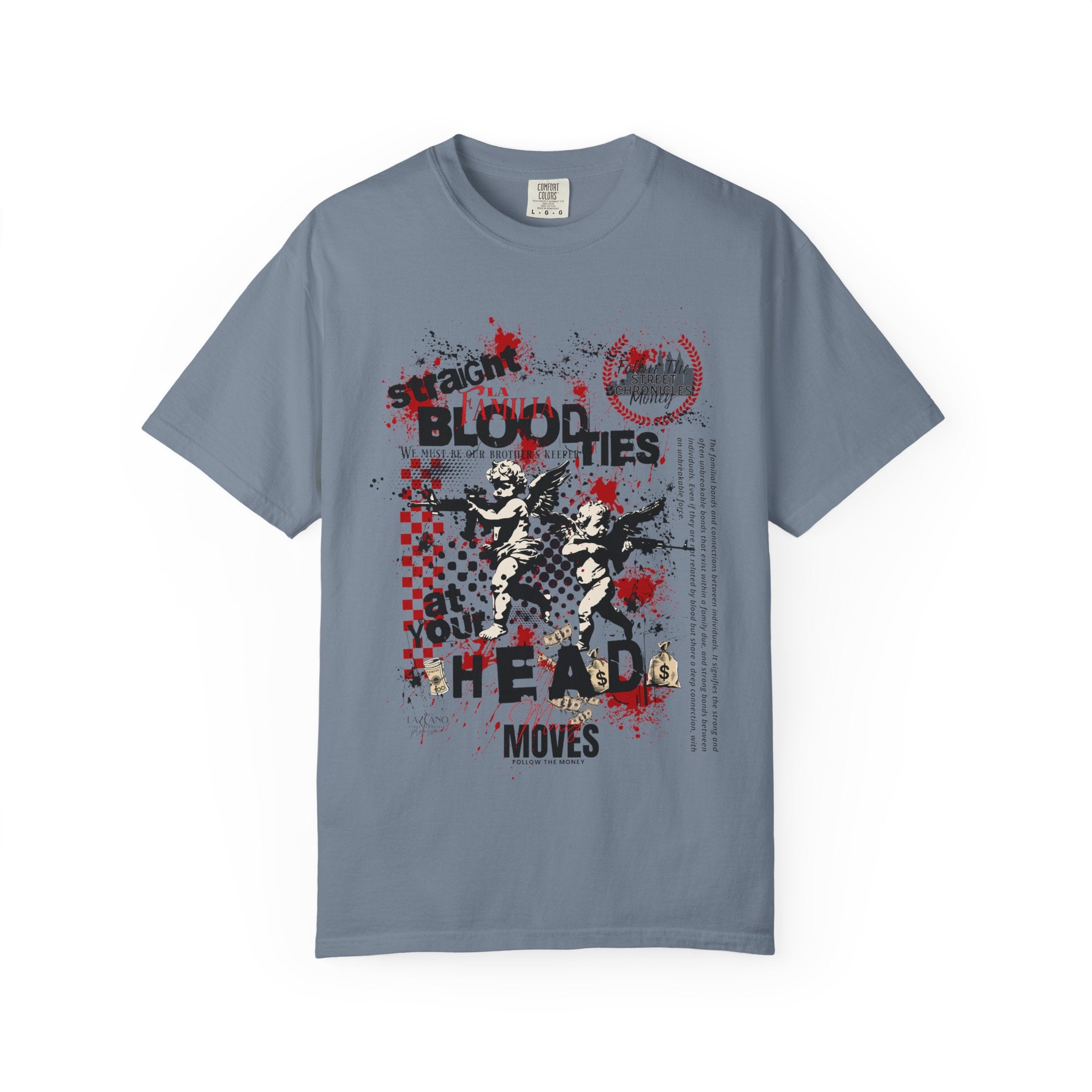 Graphic T-Shirt — 'Blood Ties But Our Head Moves' Punk Grunge Tee