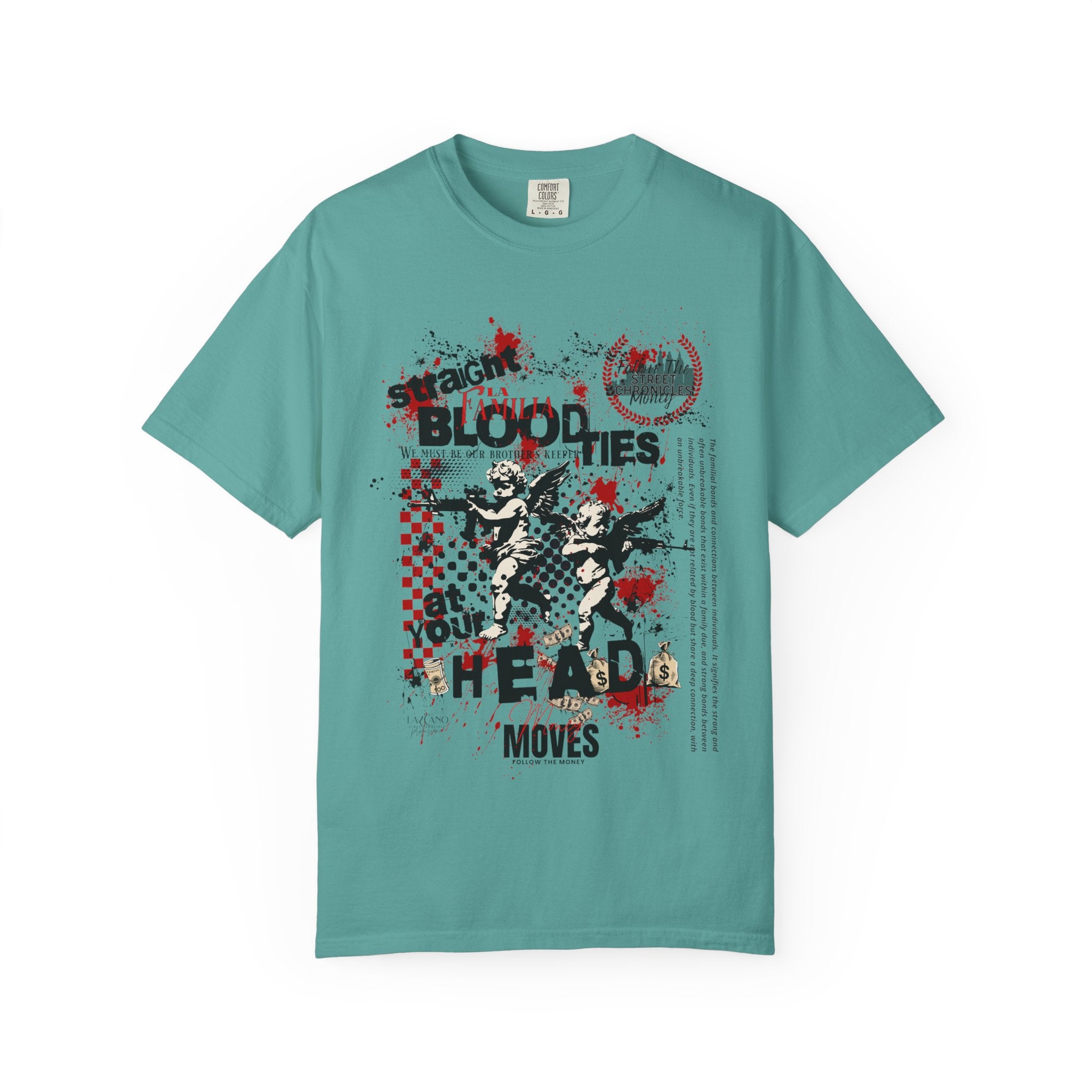 Graphic T-Shirt — 'Blood Ties But Our Head Moves' Punk Grunge Tee