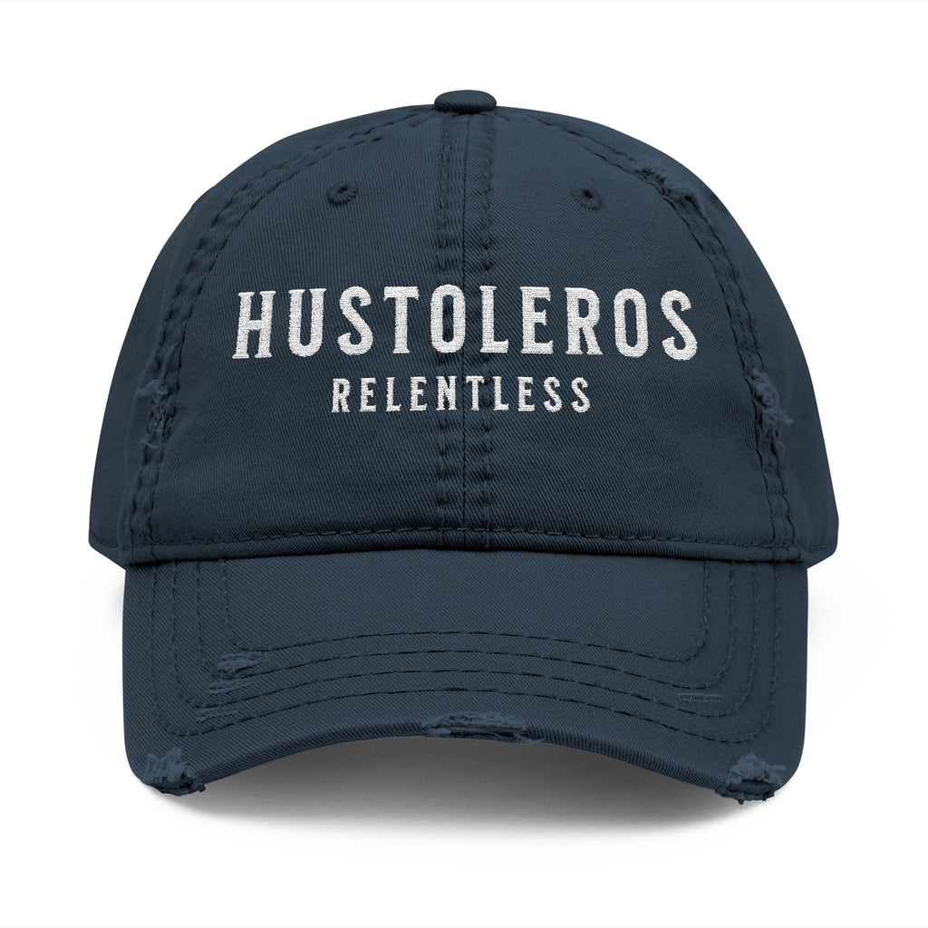Hustoleros 'Relentless' Distressed Dad Hat - Embroidered Streetwear Cap