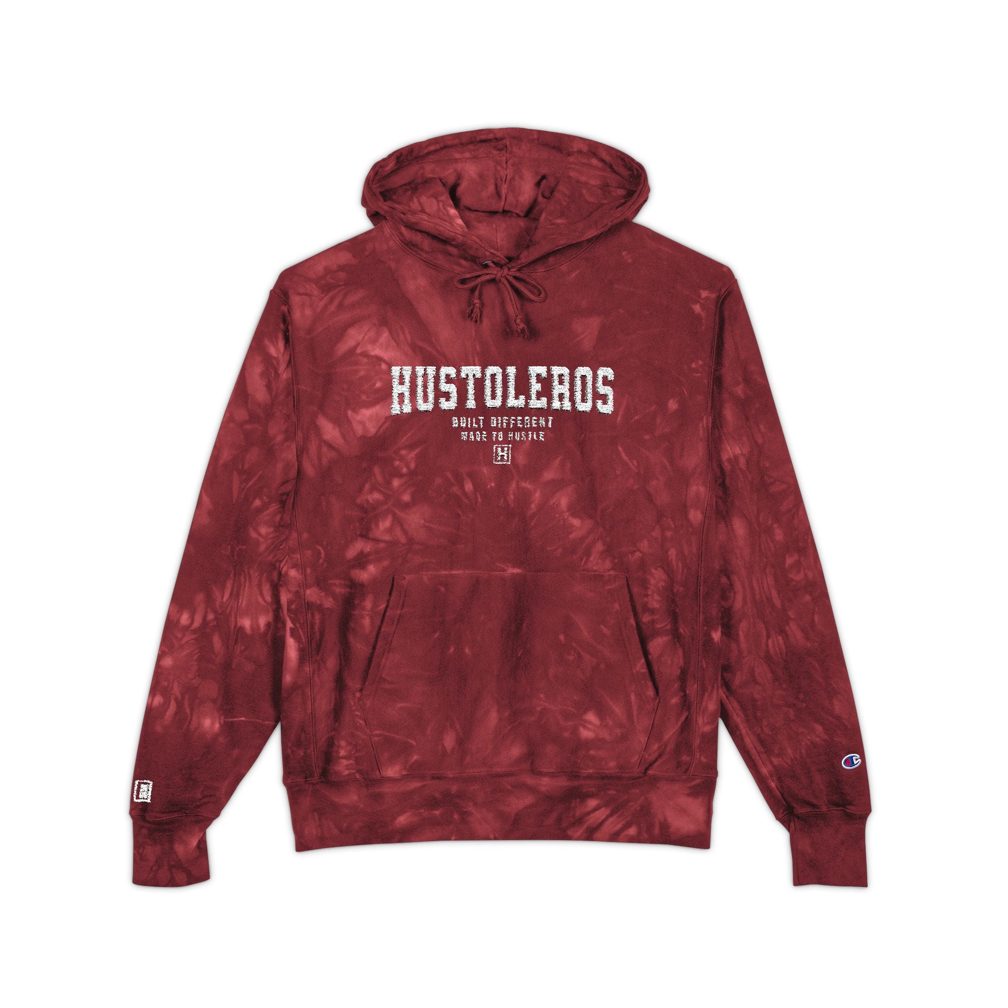 Hustoleros "Built Different" Champion® Tie-Dye Hoodie