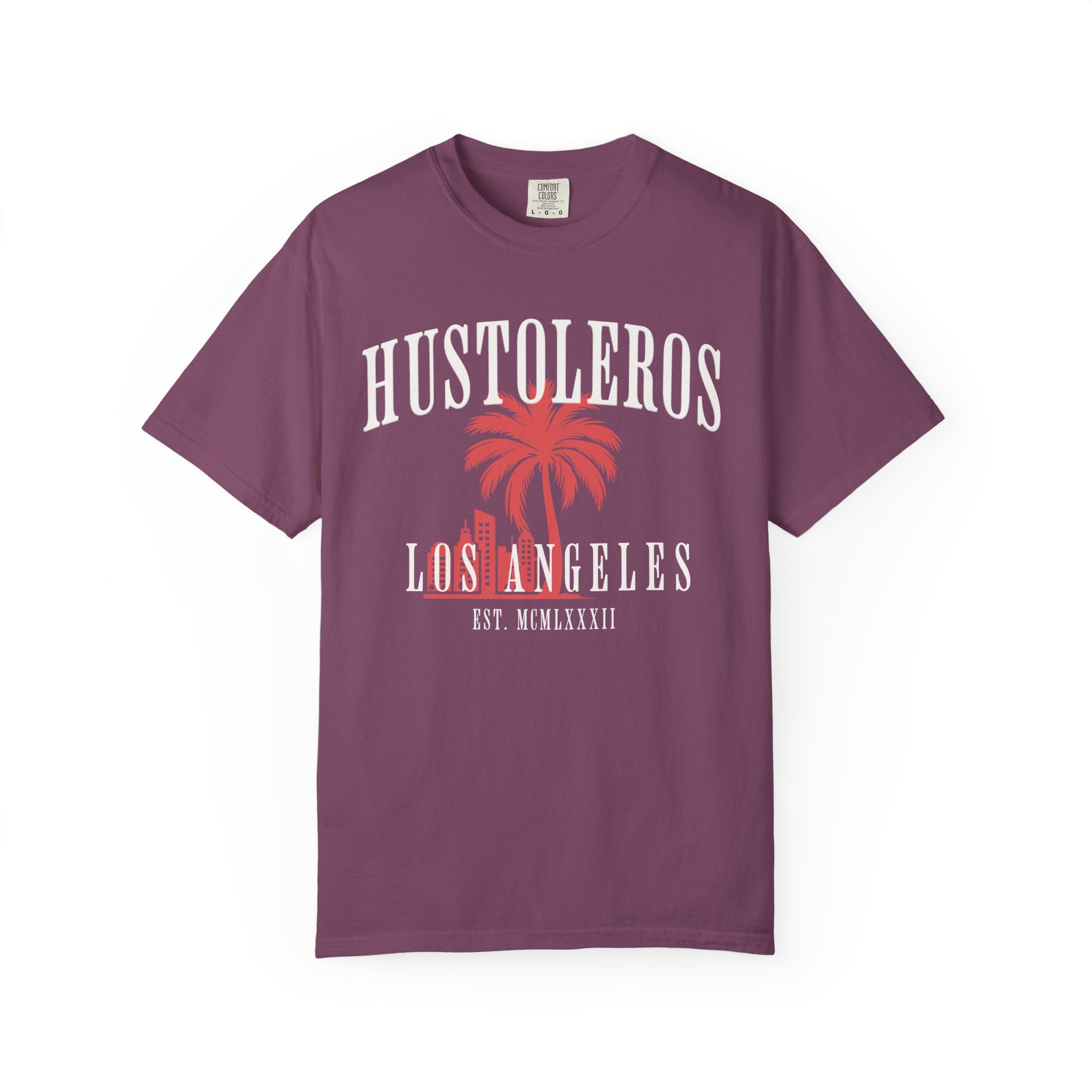 Hustoleros Los Angeles T-Shirt — Vintage Palm Graphic Tee (Est. MCMLXXXII)
