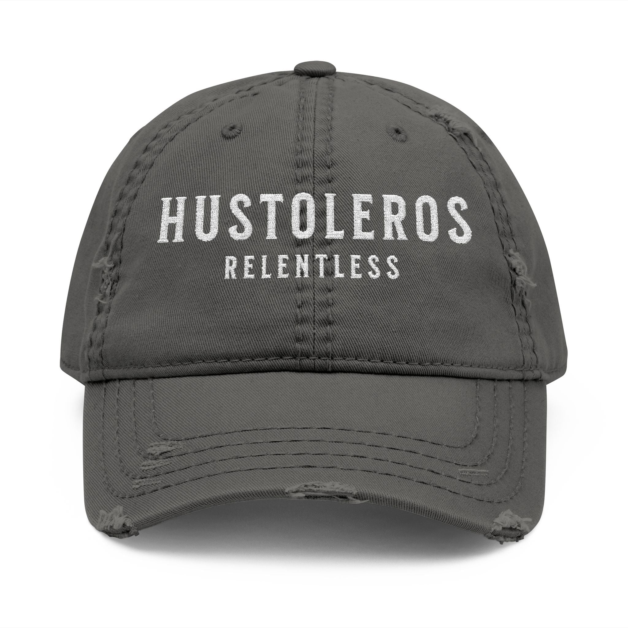 Hustoleros 'Relentless' Distressed Dad Hat - Embroidered Streetwear Cap