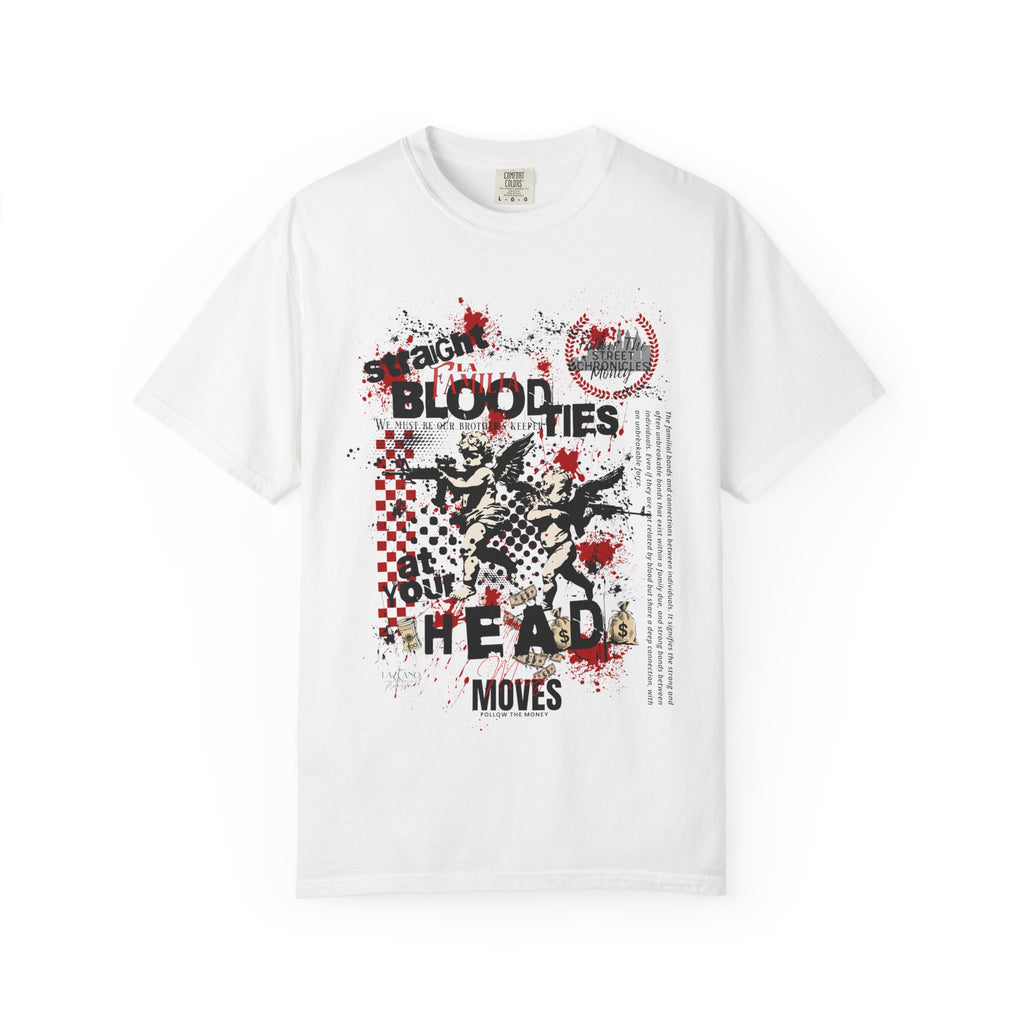 Graphic T-Shirt — 'Blood Ties But Our Head Moves' Punk Grunge Tee