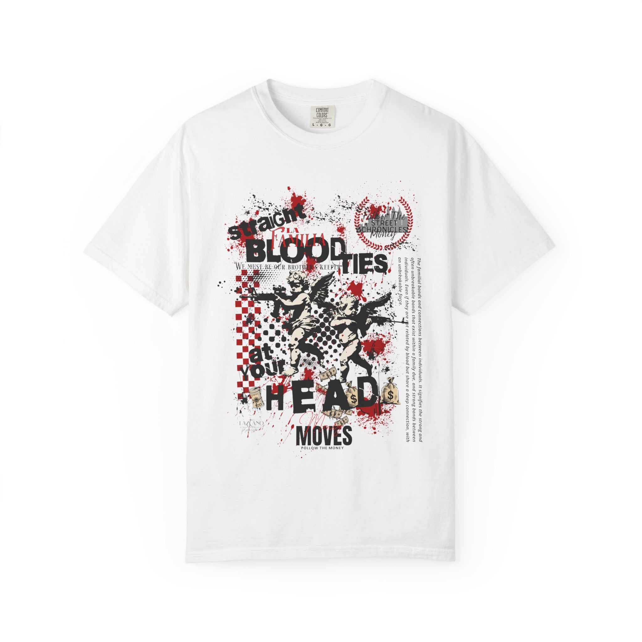Graphic T-Shirt — 'Blood Ties But Our Head Moves' Punk Grunge Tee