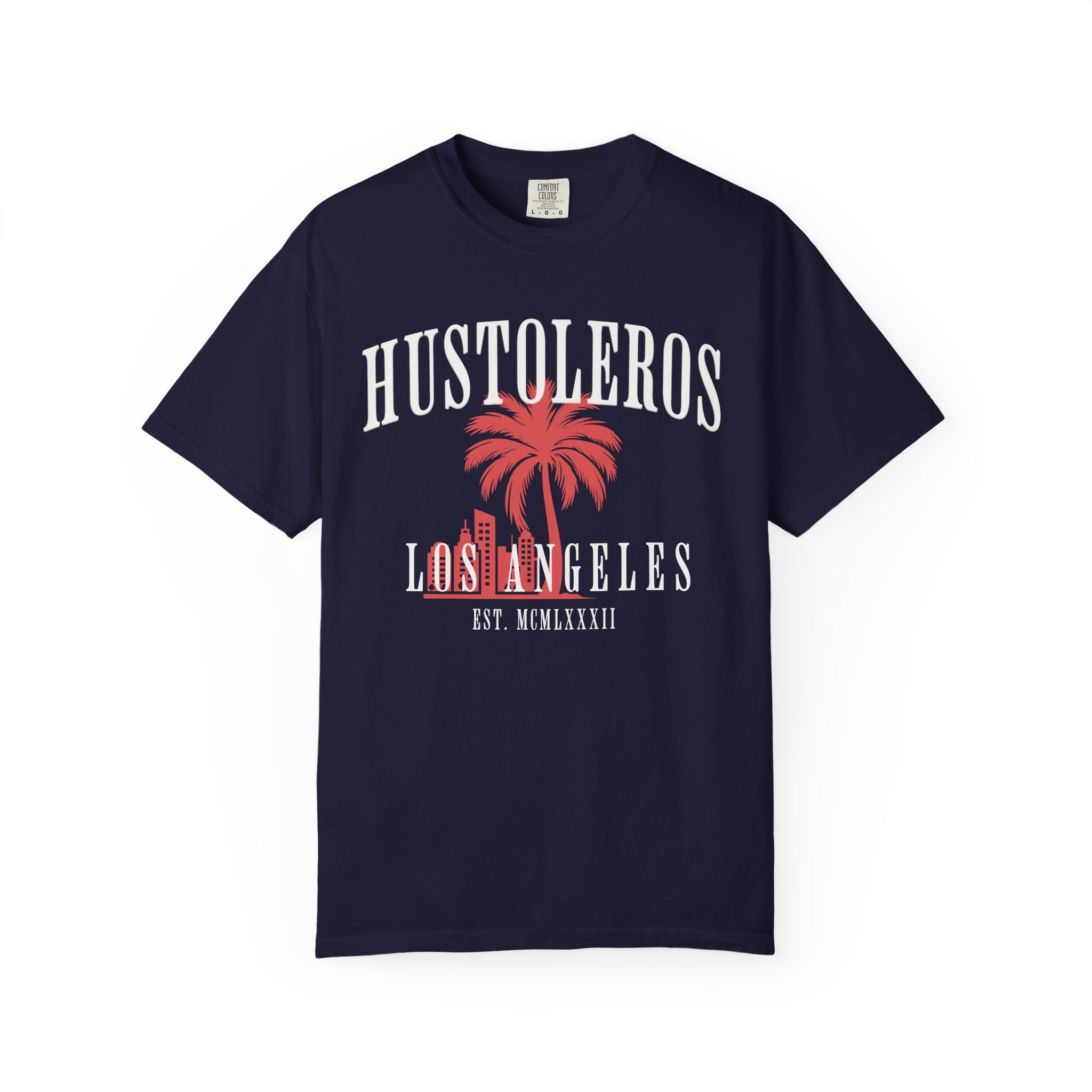 Hustoleros Los Angeles T-Shirt — Vintage Palm Graphic Tee (Est. MCMLXXXII)