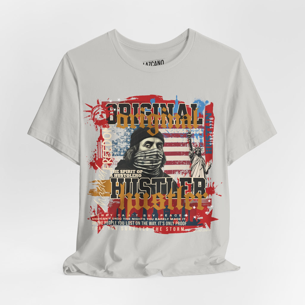 MASKED FREEDOM TEE — EVERY HUSTLER’S ORIGIN  United States of Hustlers – Original Hustler Tee