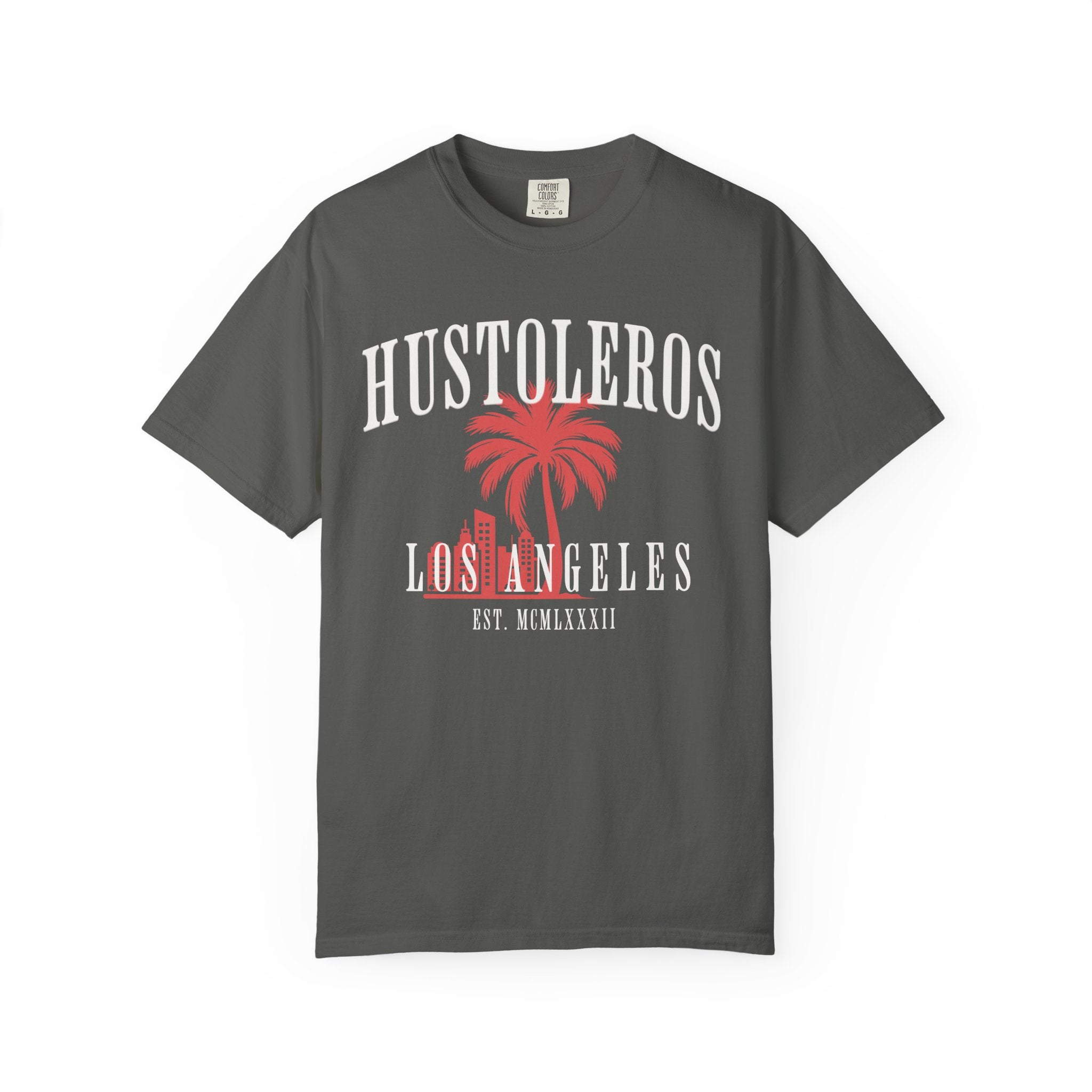 Hustoleros Los Angeles T-Shirt — Vintage Palm Graphic Tee (Est. MCMLXXXII)