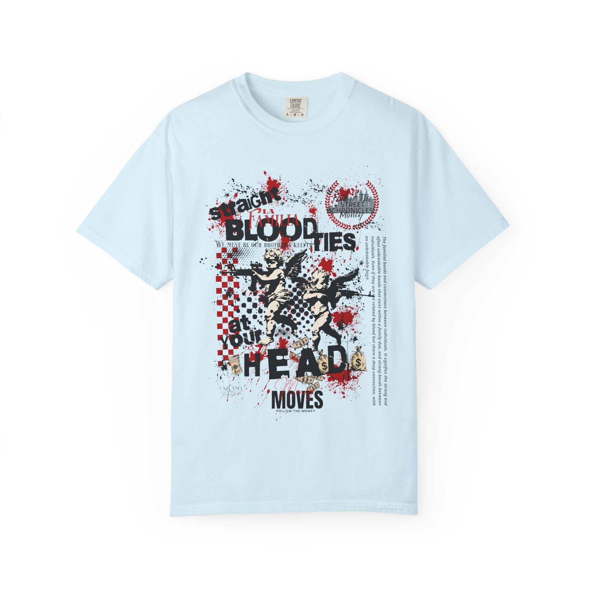 Graphic T-Shirt — 'Blood Ties But Our Head Moves' Punk Grunge Tee