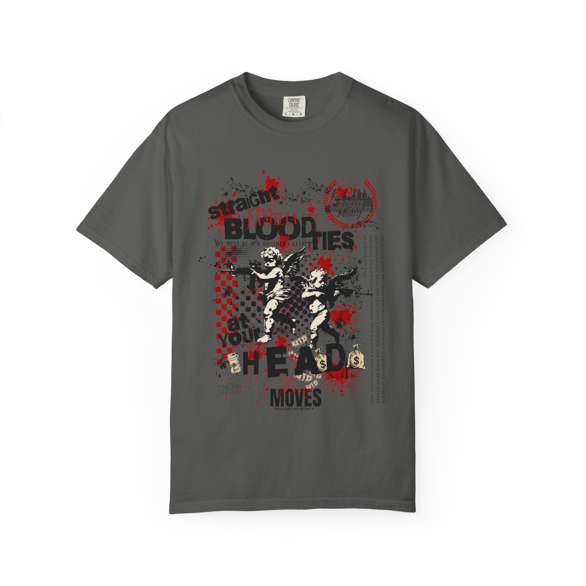 Graphic T-Shirt — 'Blood Ties But Our Head Moves' Punk Grunge Tee
