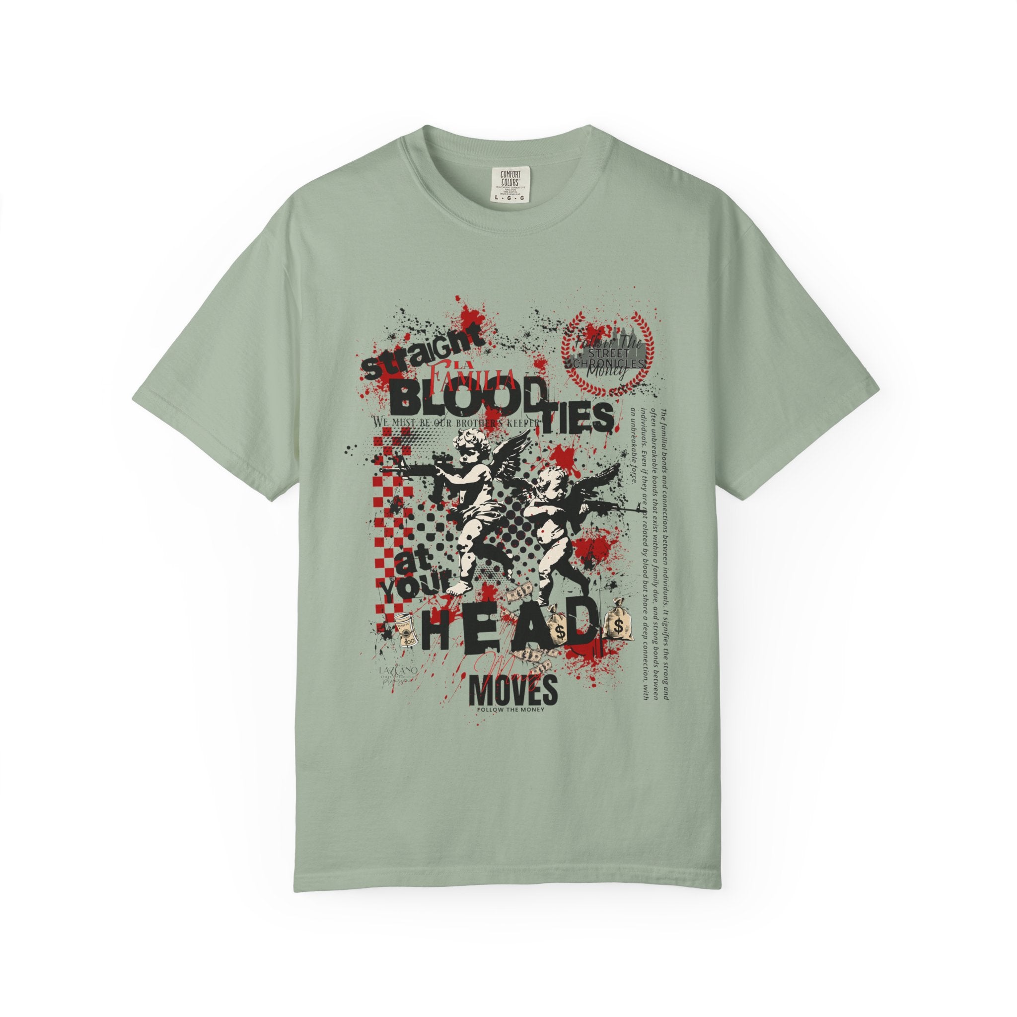 Graphic T-Shirt — 'Blood Ties But Our Head Moves' Punk Grunge Tee
