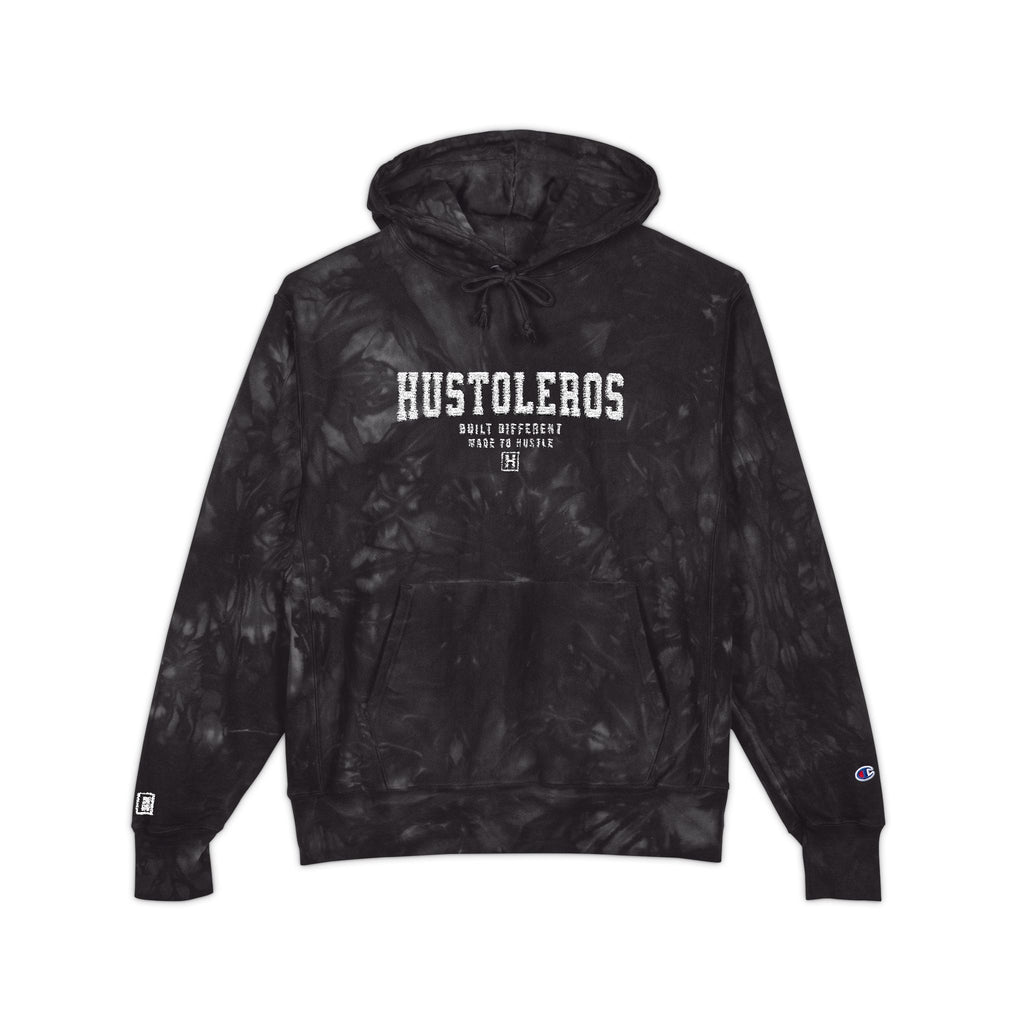 Hustoleros "Built Different" Champion® Tie-Dye Hoodie