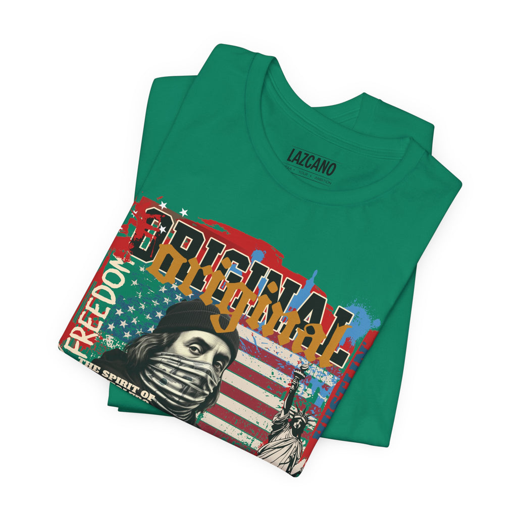 MASKED FREEDOM TEE — EVERY HUSTLER’S ORIGIN  United States of Hustlers – Original Hustler Tee