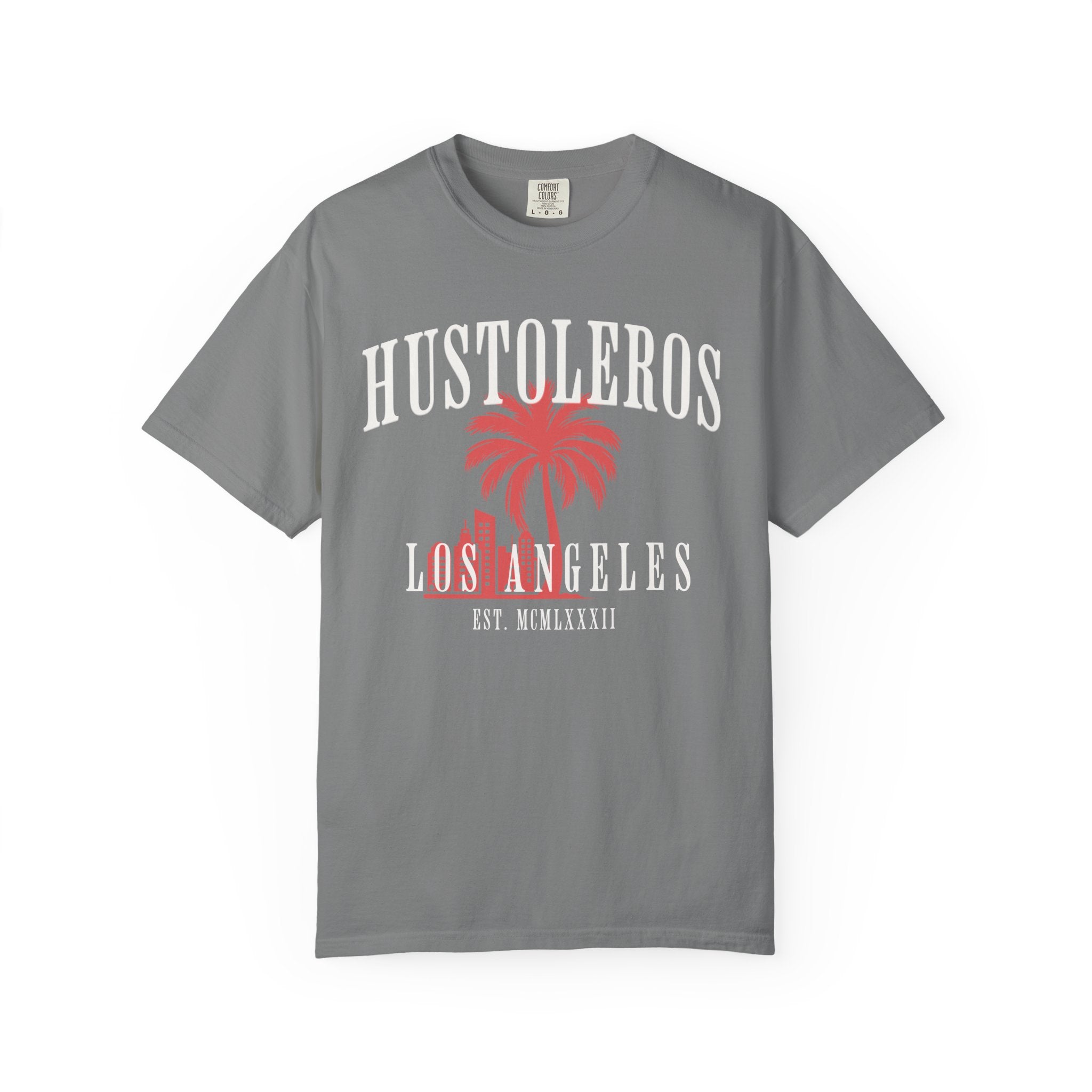 Hustoleros Los Angeles T-Shirt — Vintage Palm Graphic Tee (Est. MCMLXXXII)