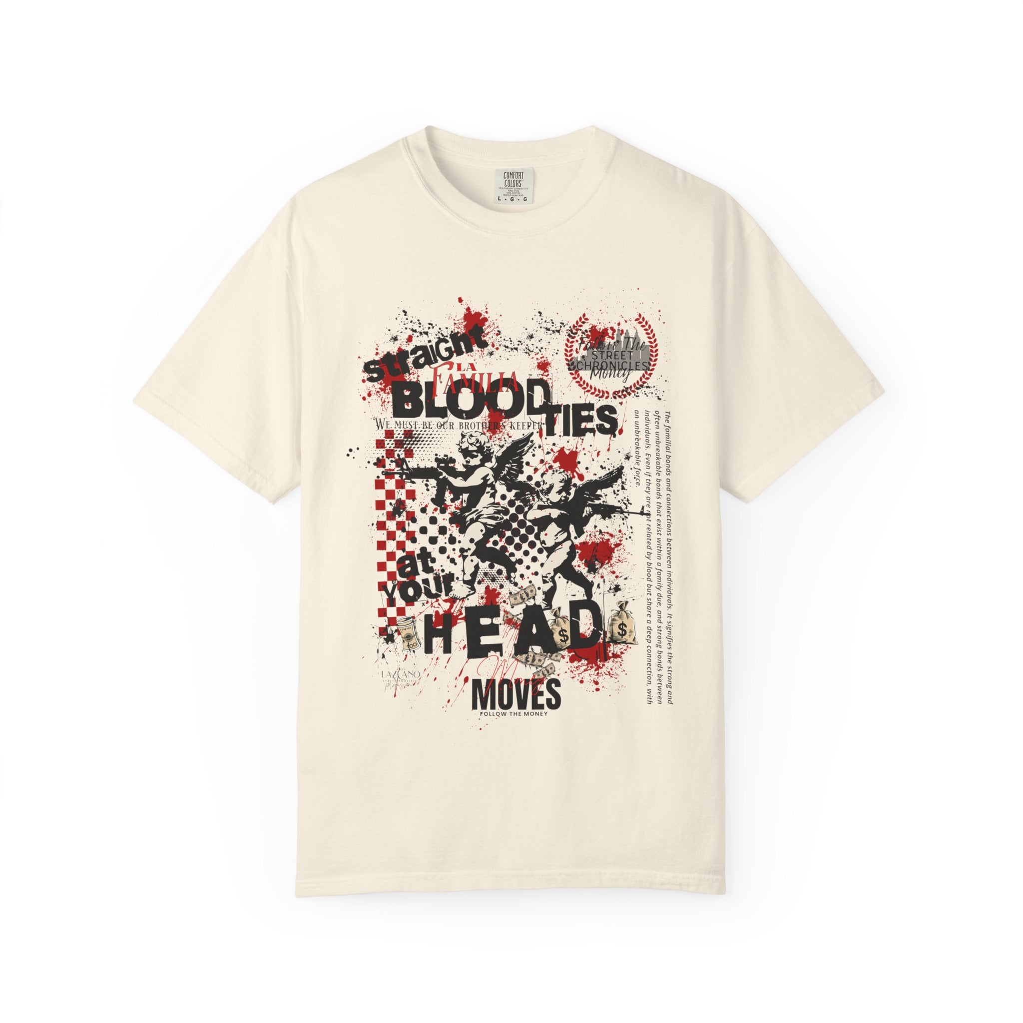 Graphic T-Shirt — 'Blood Ties But Our Head Moves' Punk Grunge Tee