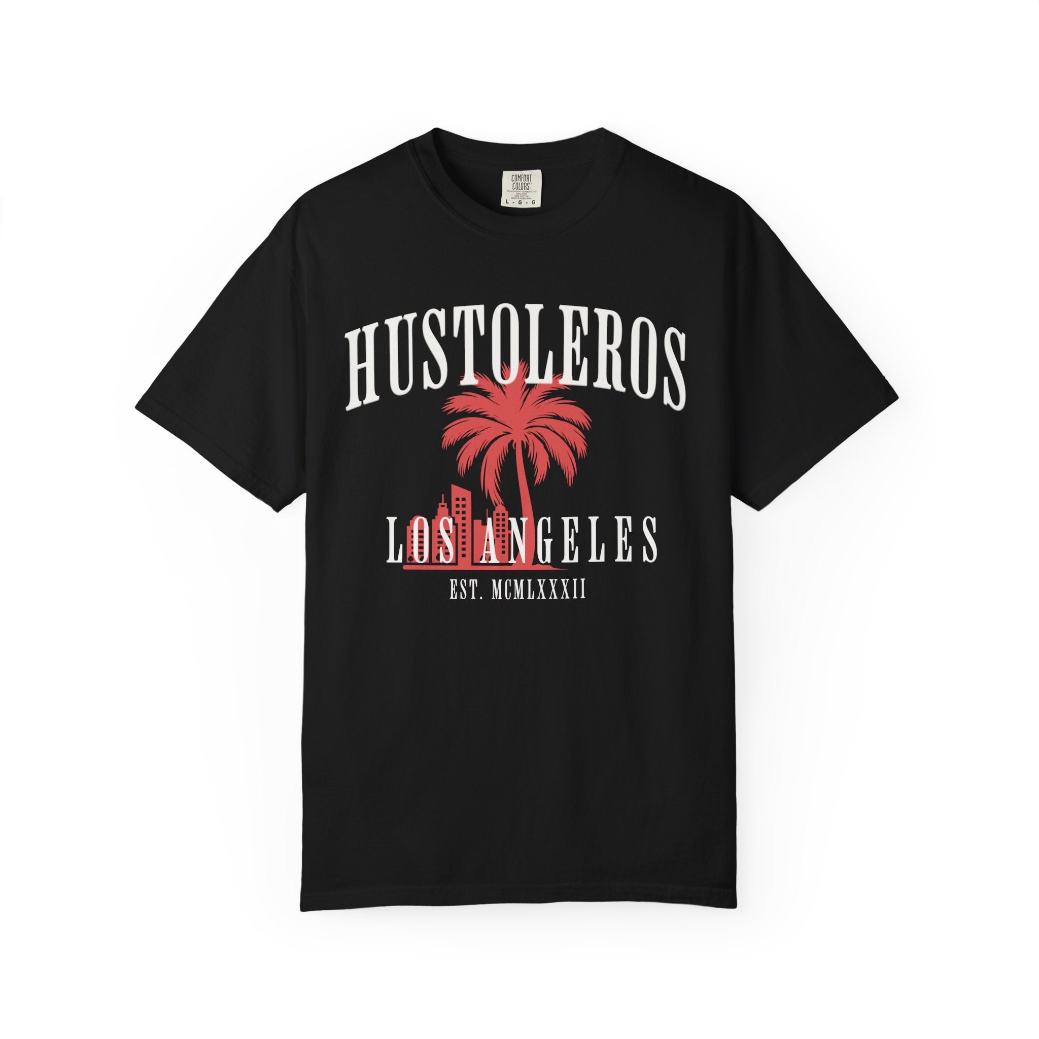 Hustoleros Los Angeles T-Shirt — Vintage Palm Graphic Tee (Est. MCMLXXXII)