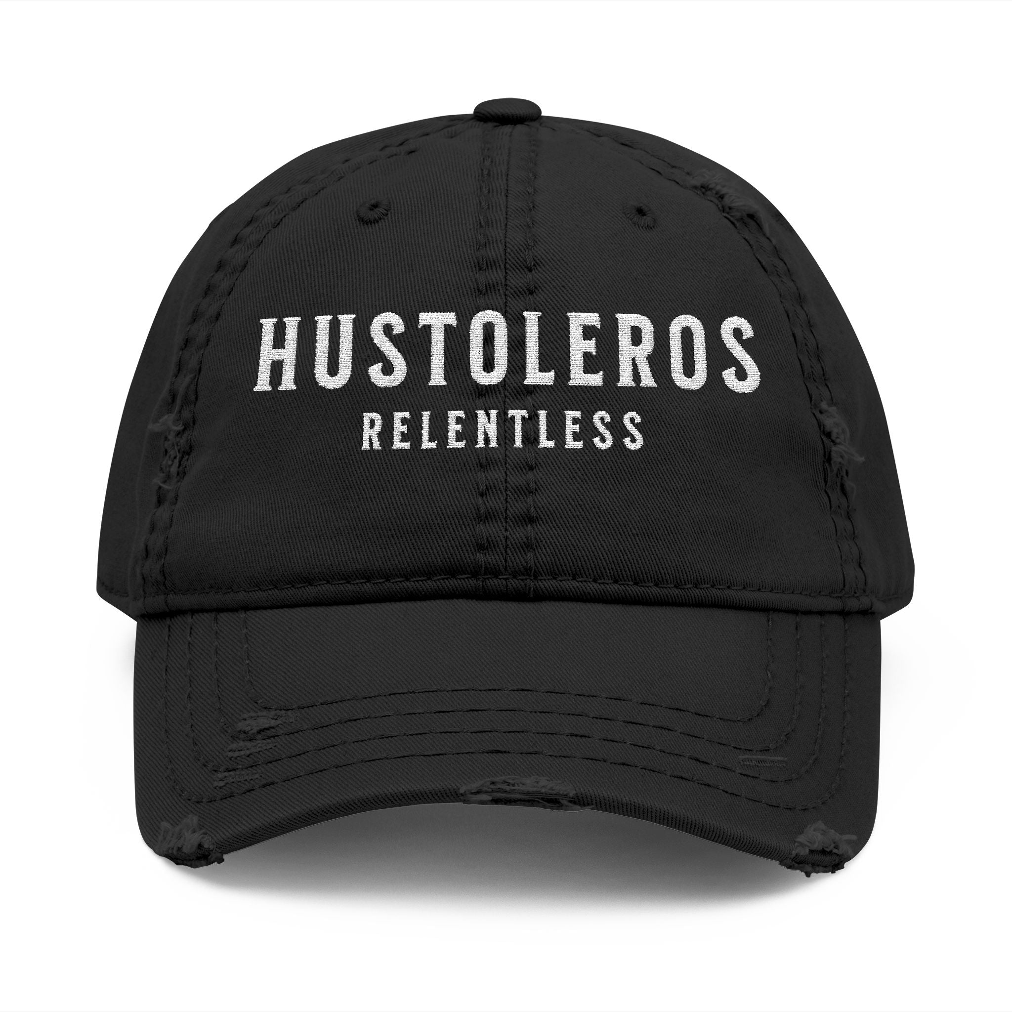 Hustoleros 'Relentless' Distressed Dad Hat - Embroidered Streetwear Cap