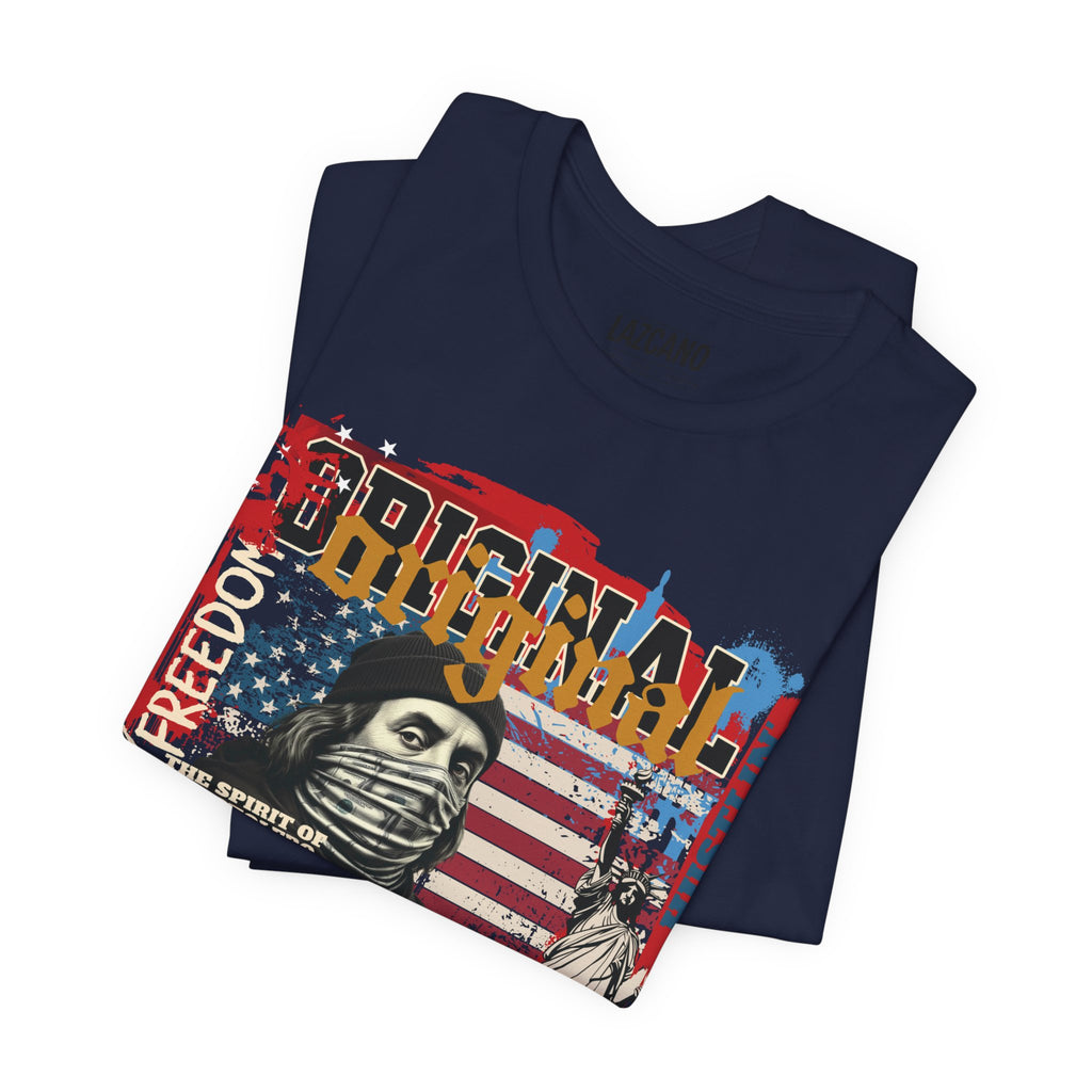 MASKED FREEDOM TEE — EVERY HUSTLER’S ORIGIN  United States of Hustlers – Original Hustler Tee