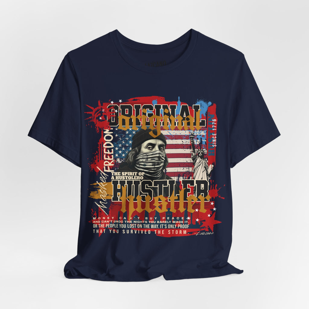 MASKED FREEDOM TEE — EVERY HUSTLER’S ORIGIN  United States of Hustlers – Original Hustler Tee