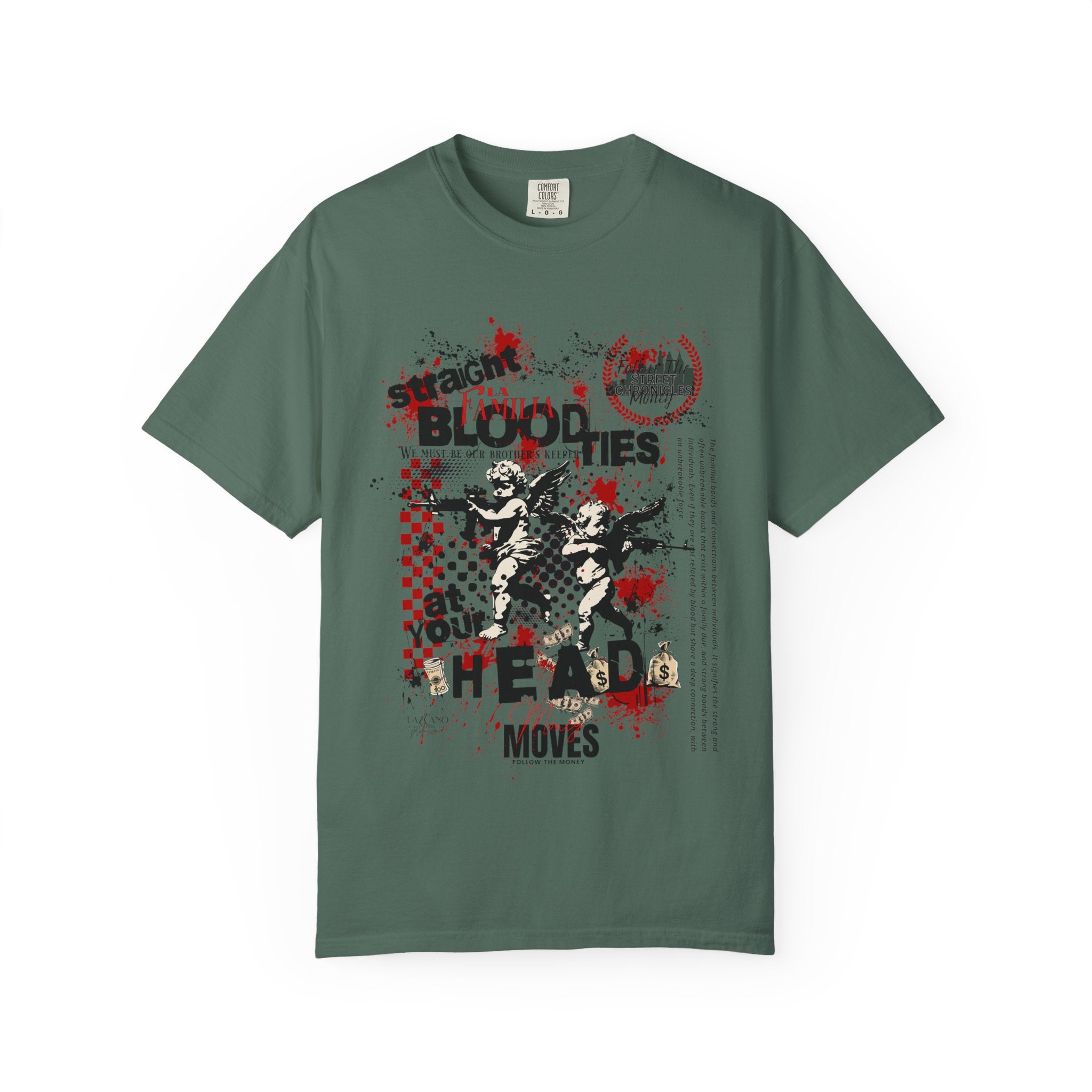 Graphic T-Shirt — 'Blood Ties But Our Head Moves' Punk Grunge Tee