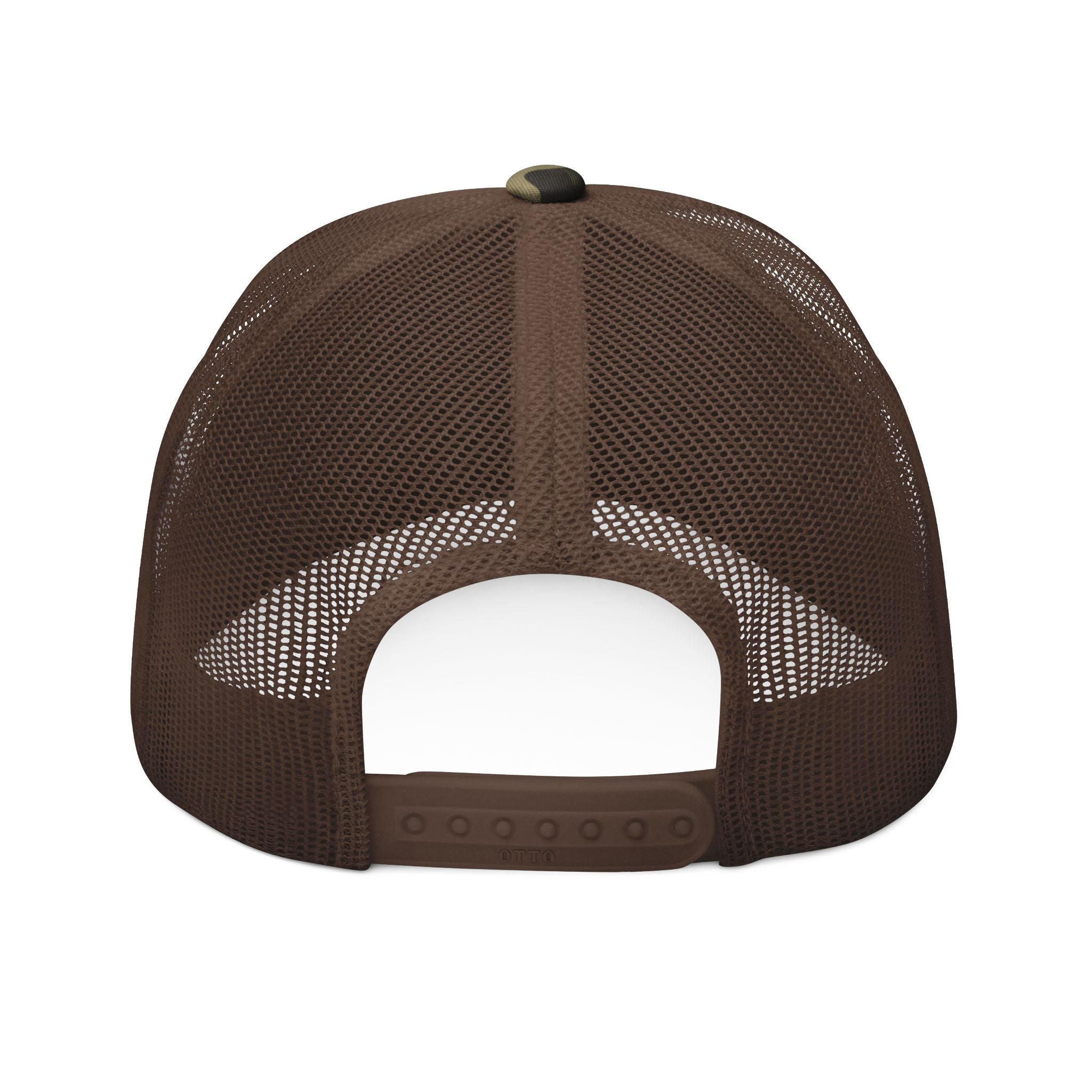 Hustoleros Relentless Camo Trucker Hat — Embroidered Mesh Cap