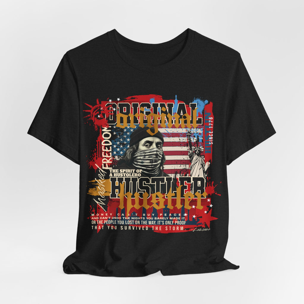 MASKED FREEDOM TEE — EVERY HUSTLER’S ORIGIN  United States of Hustlers – Original Hustler Tee