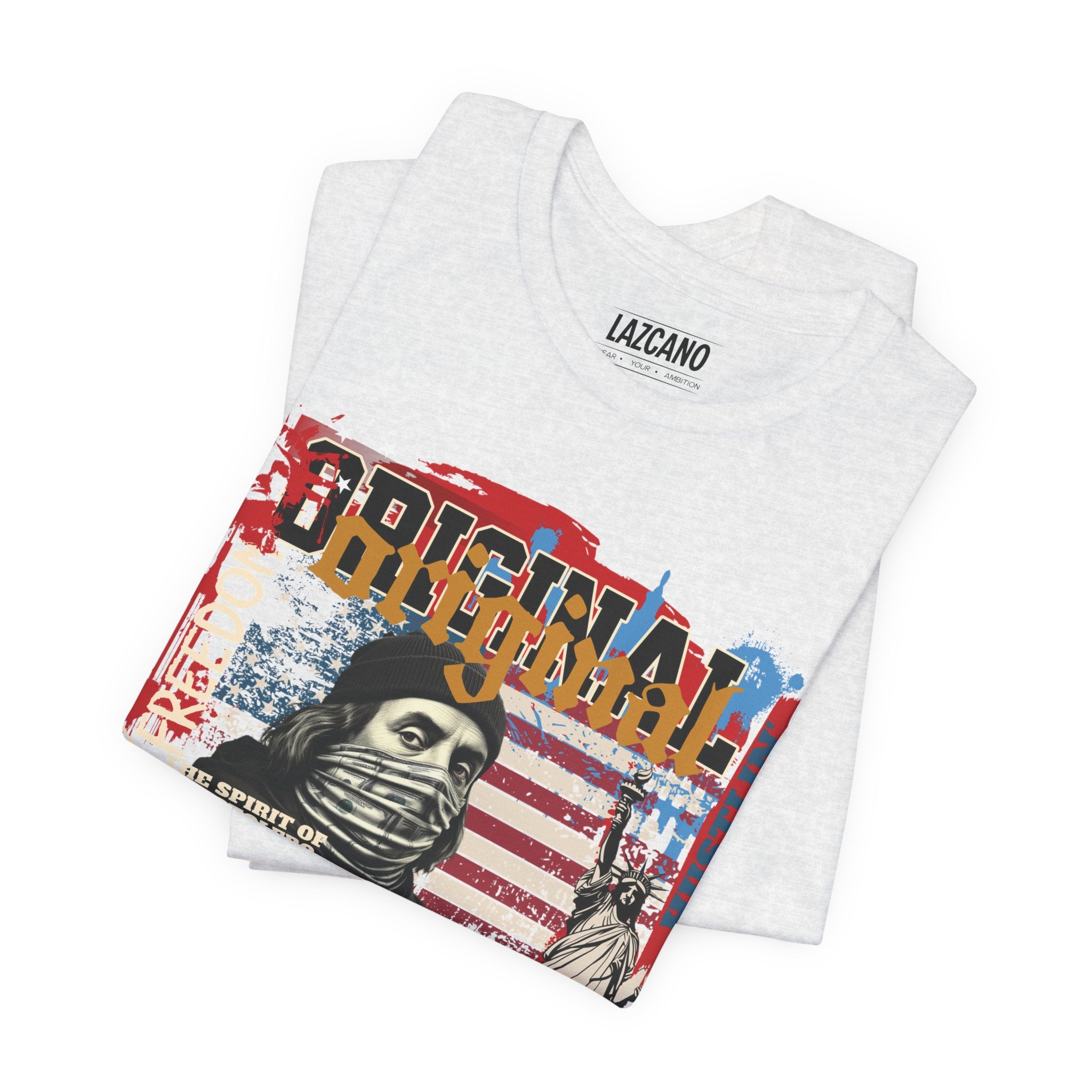 MASKED FREEDOM TEE — EVERY HUSTLER’S ORIGIN  United States of Hustlers – Original Hustler Tee